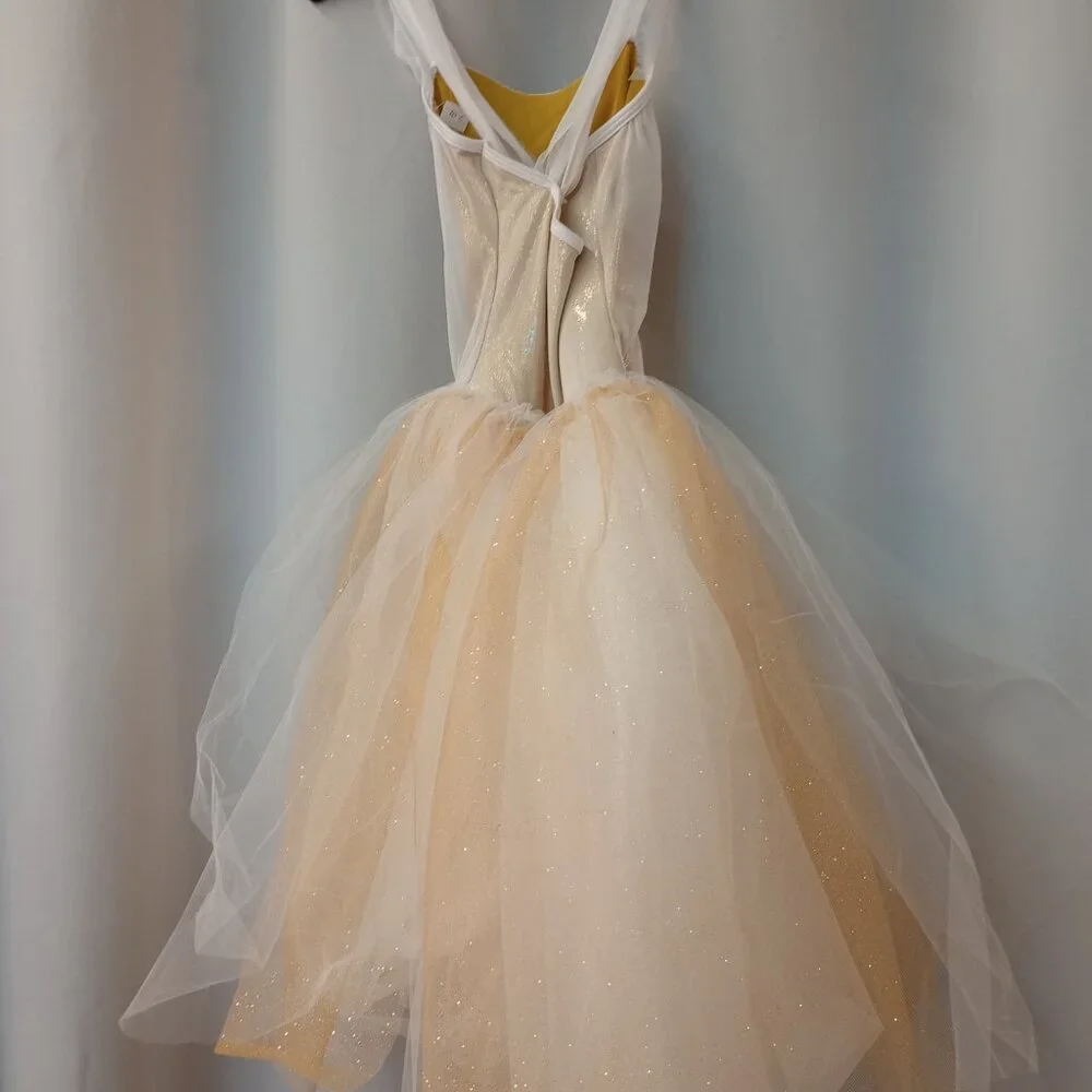 Curtain Call Dance Costume Style C501L Gold and White Tutu Size CME - Picture 5 of 9